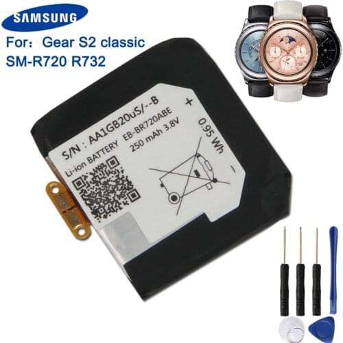 Original Samsung Battery EB-BR720ABE For Samsung Gear S2 classic SM-R720 R720 R732 250mAh