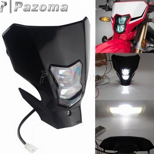 12V Motocross Headlight LED Head Lamp Hi/Lo Beam Head Light for Honda CRF450L CRF450XR 2019-2020 Compatible Yamaha Suzuki Enduro