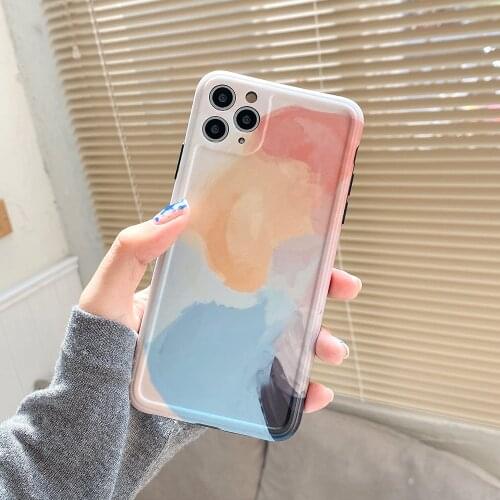 Art Graffiti Watercolor Phone Case For iPhone 12Pro 11Pro Max 8 7 Plus X XS Max XR 12Mini Abstract Soft Camera Protection Cover