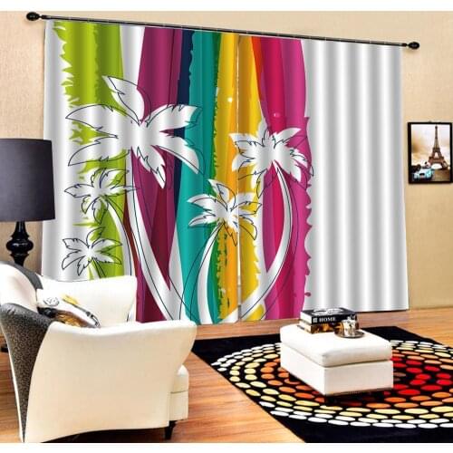 Luxury 3D Window Curtain living room Shower Hooks Curtains blackout Dreap curtains rainbow color curtain for girls room