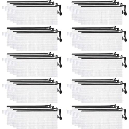 Zipper Mesh Pouch,Waterproof File Storage Bags, Multipurpose for Organizing Office Supplies Cosmetics Travel Bag