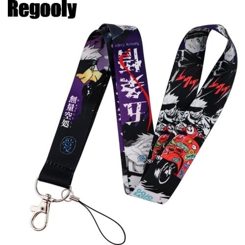 Jujutsu Kaisen Lanyard for Keys Phone Cool Neck Strap Lanyard for Camera Whistle ID Badge Cute webbings ribbons Gifts