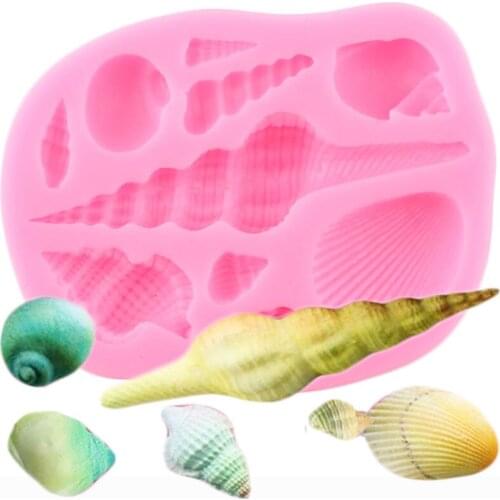 3D Shell Conch Silicone Mold Ocean Series Fondant Mould DIY Party Cake Decorating Tools Candy Clay Chocolate Gumpaste Moulds
