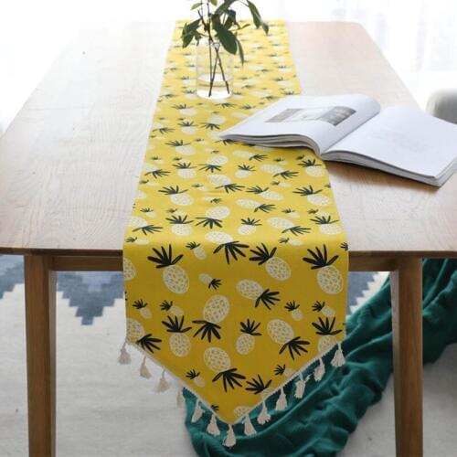 Cotton Linen Table Runner Simple Modern Fresh Japanese-style Table Flag Yellow Pineapple Coffee Table TV Cabinet Tablecloth