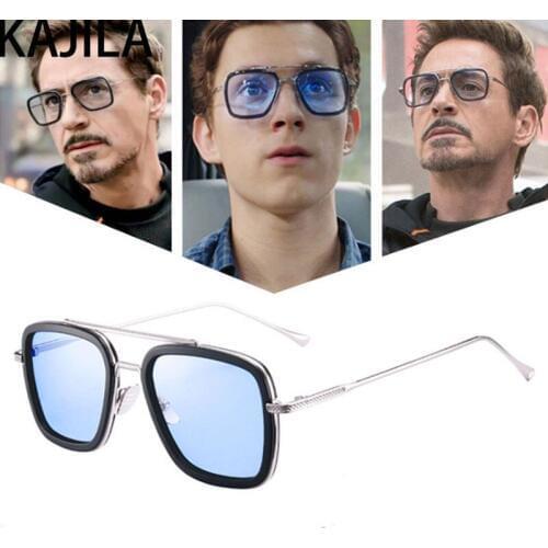 Lentes Tony Stark Sunglasses Men Brand Designer Retro Square Steampunk Iron Man Sun Glasses For Women UV400 очки тони старк