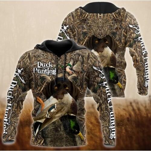 Autumn Fashion Hoodies Duck Hunting Camo 3D Printed Mens Sweatshirt Unisex Zip Pullover Casual Harajuku Streetwear DW0376