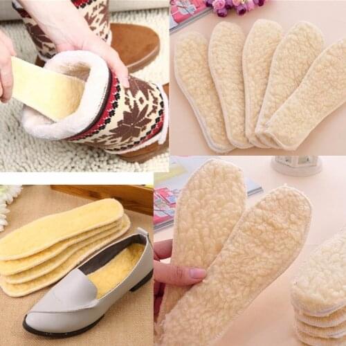 Winter Wool Thickening Insole Warm Shoe Boots Sneakers heels Sweat Insole Memory Foam Skid Resistance Shock Proof Shoes Insoles