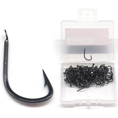 10 Boxes Very Sharp Carp Fishing Hook High Carbon Steel Fishhook Size 1#-13# Black YD Fishing Hooks