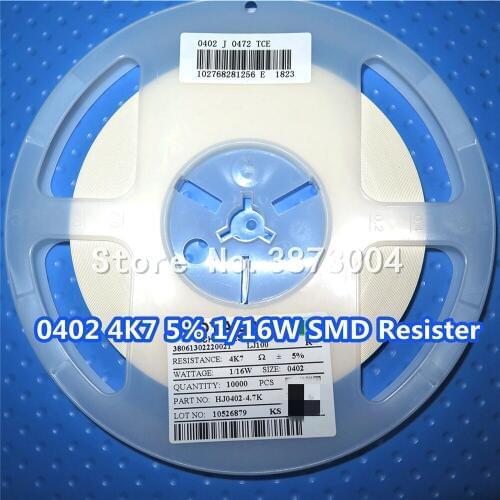 10000Pcs 0402 4.7K 5% 1/16W HJ0402-4.7K New and origianl