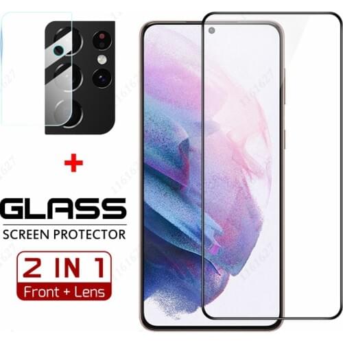 2-IN-1 Clear Camera Lens Protector For Samsung Galaxy S21 Ultra S21 Plus 5G Glass Screen Protective For Samsung S21 Glass Film