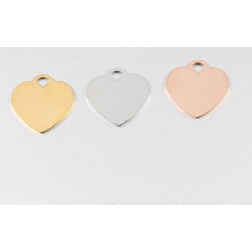 20pcs/Lot Real Stainless Steel Mirror Polish Heart Shaped Charms Pendants for DIY Jewelry Making Necklace Bracelet Wholesale