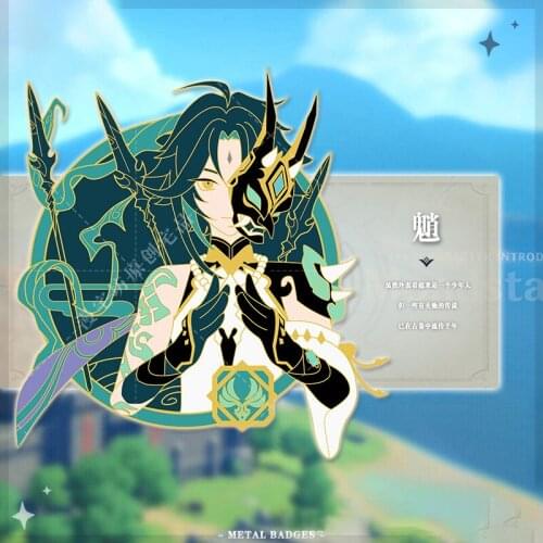 Anime Game Genshin Impact Xiao Cute Badge Metal Brooch Pin Itabag Pendant Toys Souvenir Buttons Cospaly Collection Xmas Gifts