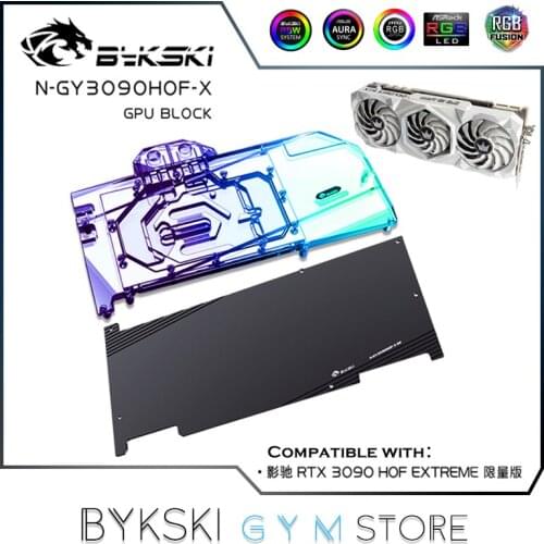Bykski GPU Block For GALAX RTX 3090 HOF Series Graphics Card, Video VGA Liquild Cooler 5V/12V RGB SYNC, N-GY3090HOF-X