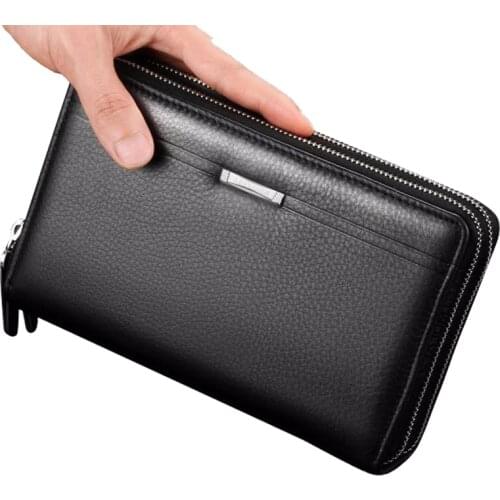 Business Wallet Men Coin Pocket Zipper Purse Long Mens Clutch Wallets Portfolio Large Capacity card holder Passport Wallet 2019