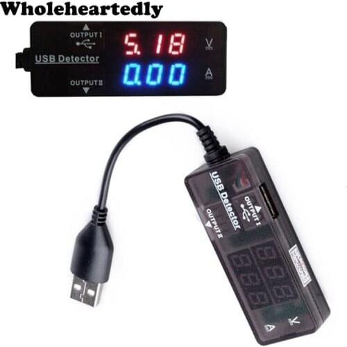 Dual USB Output Charger Power Voltage Current Detector Tester LED DC digital voltmeter ammeter Monitor electric Amp Volt meter