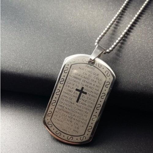 European and American Dog Tag Necklace Jesus Cross Virgin Mary Christian Stainless Steel Army Necklace