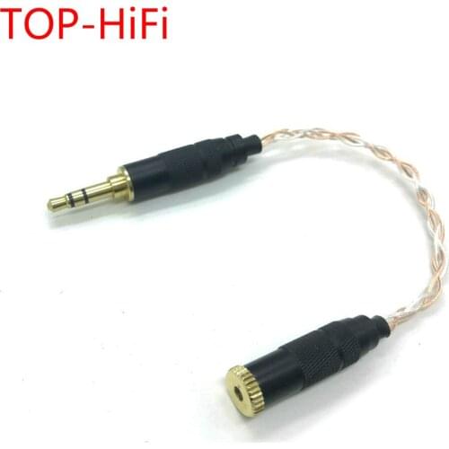 TOP-HiFi 10cm 3.5mm Stereo Male to 2.5mm TRRS Balanced Female Audio Adapter Copper Silver Plated Cable