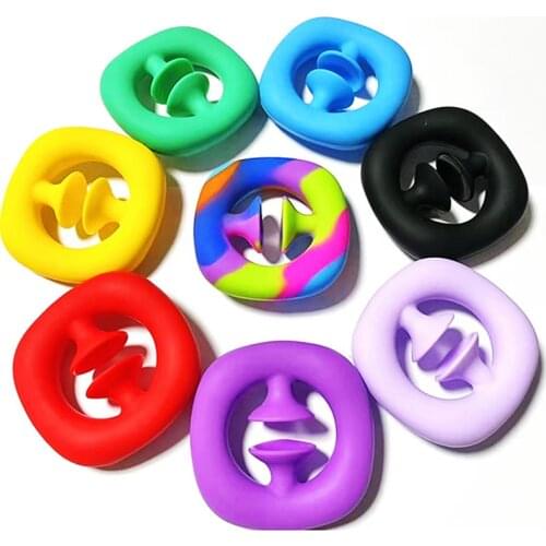 Top Sell Silicone Training Hand Finger Grip Stress Reliever Fidget Pop It Toy Squeeze Grab Snap