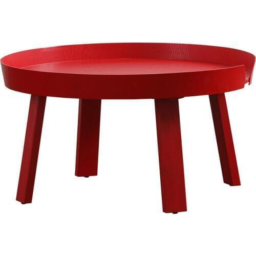 Nordic solid wood round coffee table combination modern minimalist small apartment living room creative sofa table simple tea ta