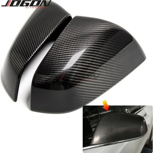 Carbon Fiber For Tesla Model 3 2017 2018 2019 Car Side Wing Rearview Mirror Cover Caps Shell Trim Case Adhesive