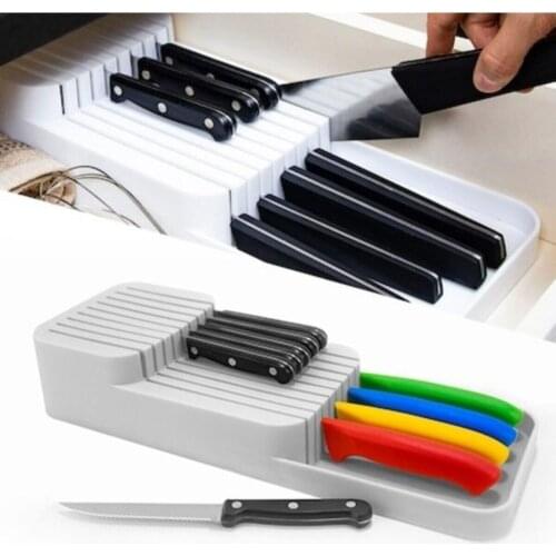 Kitchen Organizer Cutlery Storage Box Knife Block Holder Drawer Rack Stand Cabinet Tray Cage Multi-function Desktop Partition
