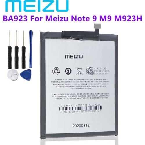 Meizu 100% Original BA923 4000mAh New Battery For Meizu Note 9 M9 Smartphone High Quality Battery+Tracking Number