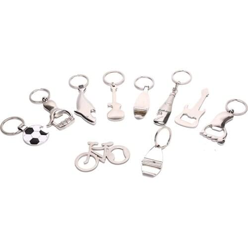 1pc Metal Beer Keychain Bottle Opener Guitar Style Kitchen Accessories Wedding Party Favor Gifts for Guests Car Bag Ornament