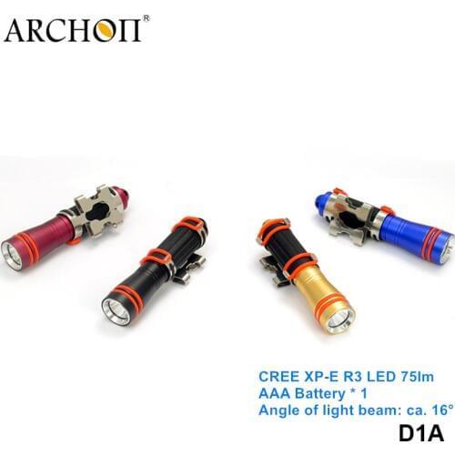 Archon D1A Cree XPE LED Mini 100 Meters Depth Underwater Torch Light Professional Scuba Mask AAA Battery Diving Flashlight