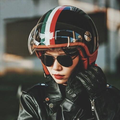 2021 Motorcycle Helmet 3/4 Open Face Vintage Casco Moto Men Retro Moto Helmet Summer Scooter Motorbike Riding Helmet Casque Moto