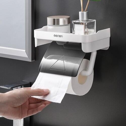Wall Mount Roll Paper Storage Rack Toilet Paper Holder WC Paper Shelf Towel Roll Shelf Toilet Phone Holder Cell Bathroom Supplie