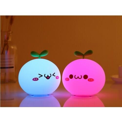 ABNT USB LED Night Light Lamp Soft Silicon Touch Sensor Cartoon 5V 1200 mAh 8 Hours Working Kids Cute Night Light BP-D-PPD-U