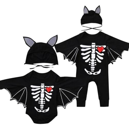 Baby Clothes Autumn Winter Baby Boy Girl Romper Clothes Long Sleeve Newborn Jumpsuit+Hat Set Infant Baby Halloween Costume