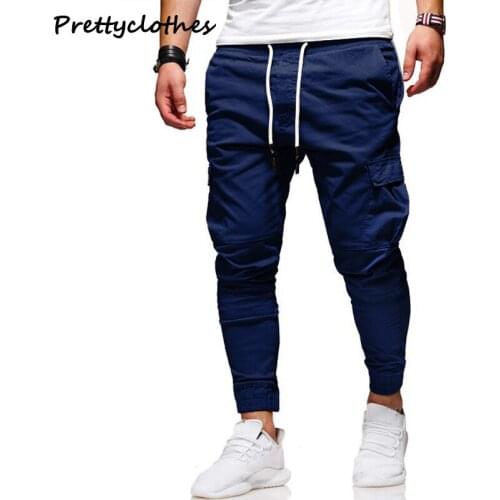 Autumn Male Classic Three-Dimensional Patch Pockets Foot Pants Rope Elastic Sports Baggy Long Casual Jogging Fitness Men Wear