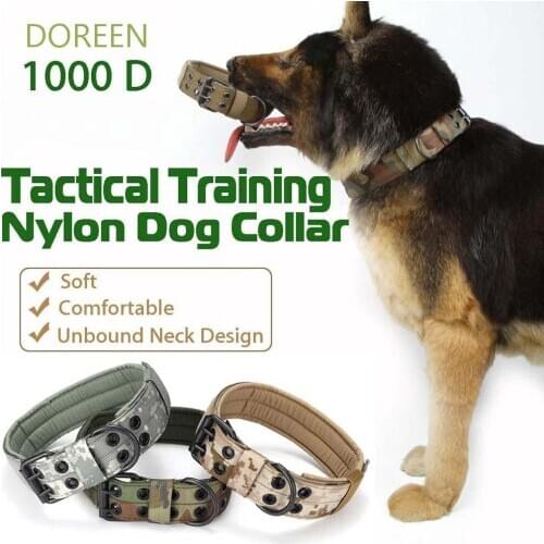 Dog Collar Adjustable Military Tactical Pets Dog Collars Leash Control Handle Training Pet Cat Dog Collar For Large Dogs