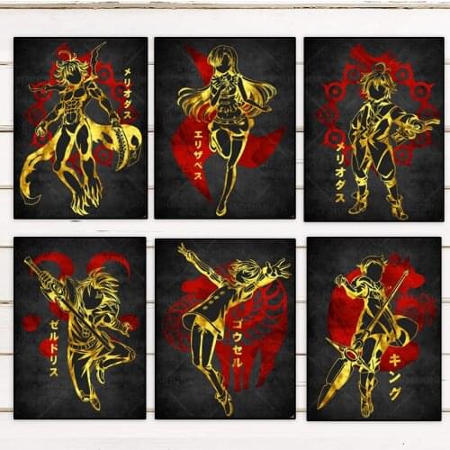 Seven Deadly Sins Poster Anime Canvas Meliodas Comics Printed Decoration Painting Home Wall Living Study Room Child Room Bedroom