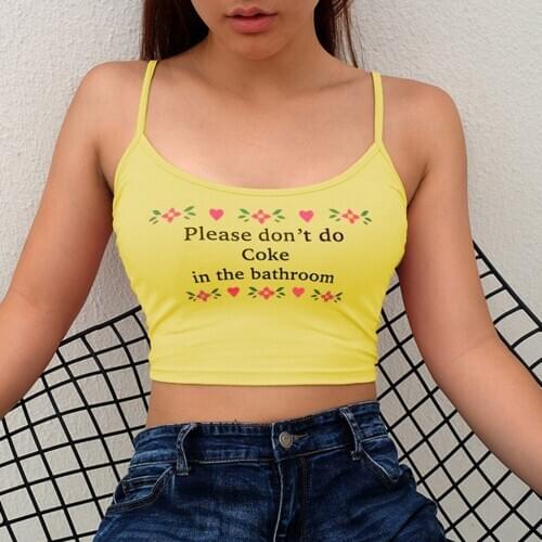 Casual Solid Color Basic Camisole Sexy Fashion Womens Casual Tank Tops Letter Print Vest Halter Blouse Camisole кроп топ