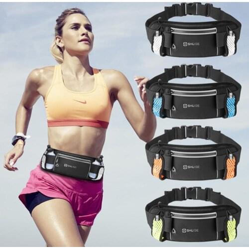 Trail Running Waist Bag Marathon Running Belt Double Zipper Pocket Riding Optional Water Bottle Waterproof Phone Sport Bags