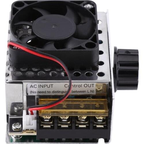 Electric Voltage Regulator AC 220V 4000W SCR Temperature Motor Controller With Fan Big Power Light Brightness Dimmer