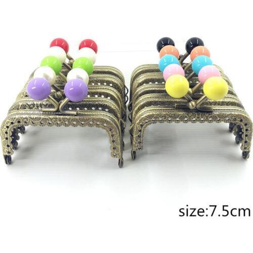 DIY women coin bag making metal clasp straight edge knurling purse frame colorful kiss buckle 10pcs/lot