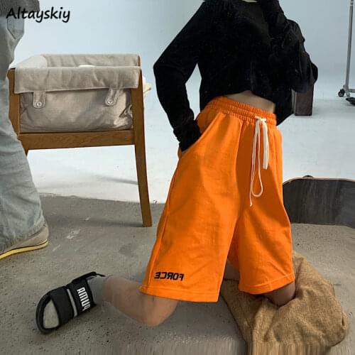 Shorts Women Soft New Summer Solid Student Korean Style Leisure Fashion Loose Workout Drawstring Harajuku Female Clothing Simple