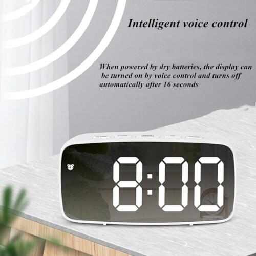Modern Mirror Clock Digital LED Display Electronic Time Temperature Calendar Tablelarm Clock USB Charging Desk Clocks