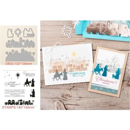 Camel castle Metal cutting dies and stamps For Scrapbooking Embossing Decorative Crafts DIY Paper Cards Stamp and DIES