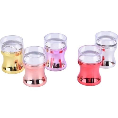 Mirror Metal Nail Stamper Set Clear Silicone Head Manicure Scraper Polish Transfer Template Kits With Nail Art Cover Stamp Plate