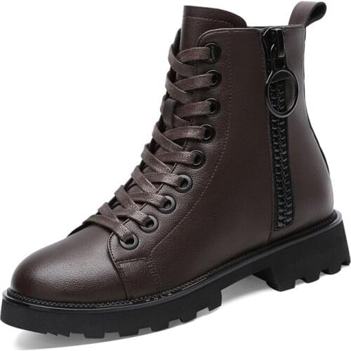 WomenS Round Toe Platform Boots, Lace-Up Solid Color Casual Short Boots, WomenS Platform Shoes