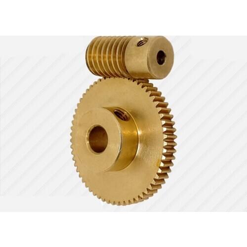 0.5 Modulus 40 Teeth Brass Worm Gear Wheel & 5mm Hole Dia Worm Gear Shaft Kits 1:40 Reduction Ratio with Screw