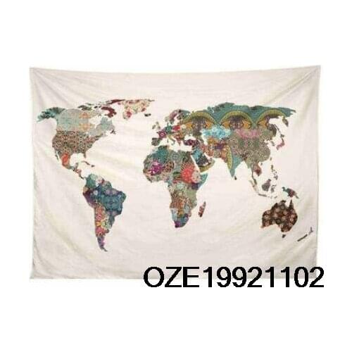 130x150cm The World Physical Map Polyester Fiber World Map Without National Flag For Culture And Education