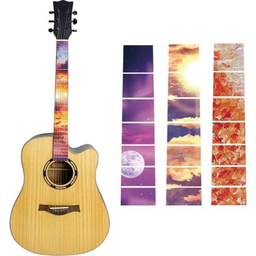 15 Styles Guitar Fretboard Decals Inlay Sticker Guitar Neck Headstock Guitarra Bass Ukulele Thin Sticker Guitarra Accessories