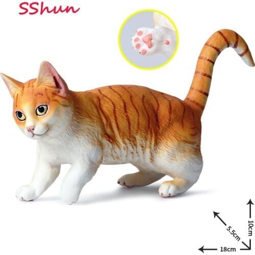 18*5.5*10CM Solid Simulation Wild Animal Cat Model Domestic Cat Large Persian Cat Pet Cat Model Toy