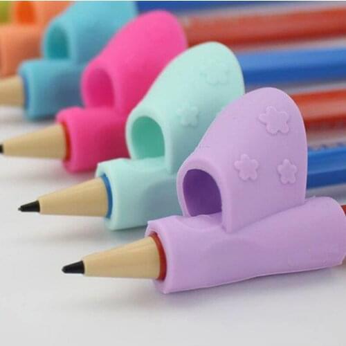 3Pcs Silicone Educational Toys for Children Early Learning Aids Kids Preschool Teaching Pencil Holder Corrector