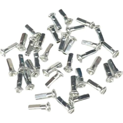 36 Pcs Road Bike Mountain Bicycle Cycle Silver Brass Wheel Spoke Nipples 18mm-long 9G